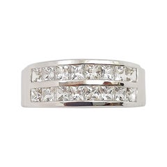 White Sapphire Ring Set in 18 Karat White Gold Settings