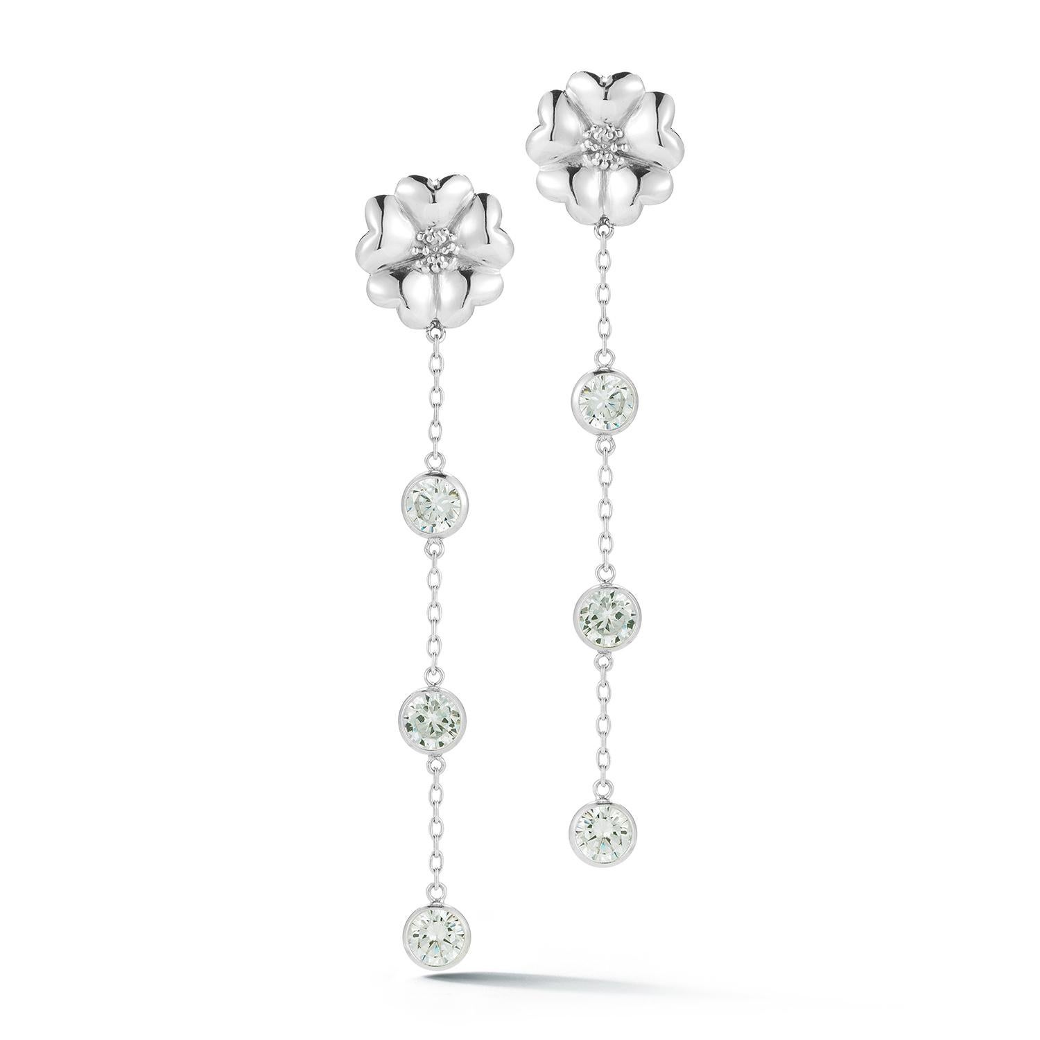 Designed in NYC

.925 Sterling Silver 6 x 6 mm White Topaz Triple Stone Drop Blossom Earrings. No matter the season, allow natural beauty to surround you wherever you go. Triple stone drop blossom earrings: 

Sterling silver 
High-polish