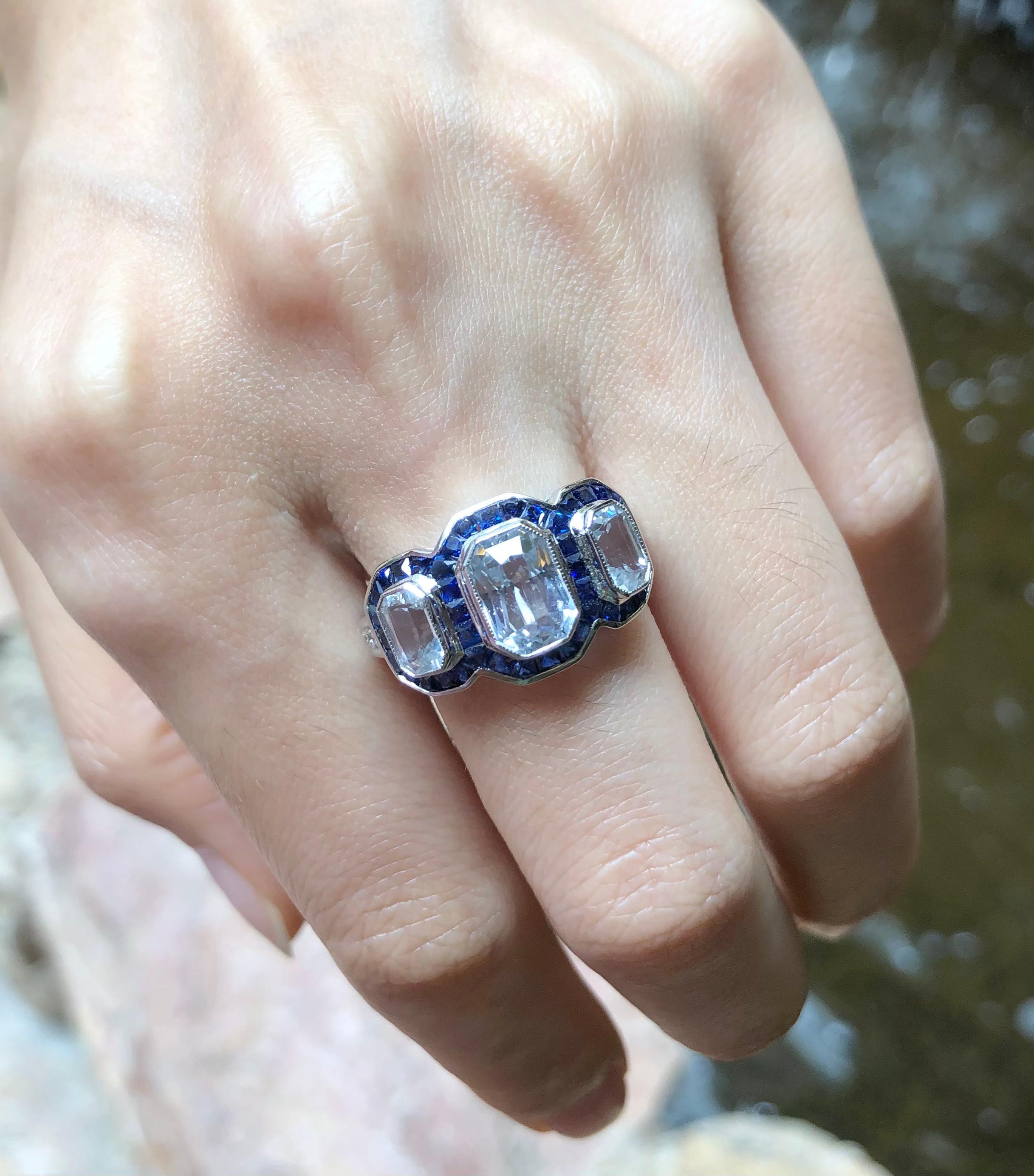 white sapphire and blue sapphire combination