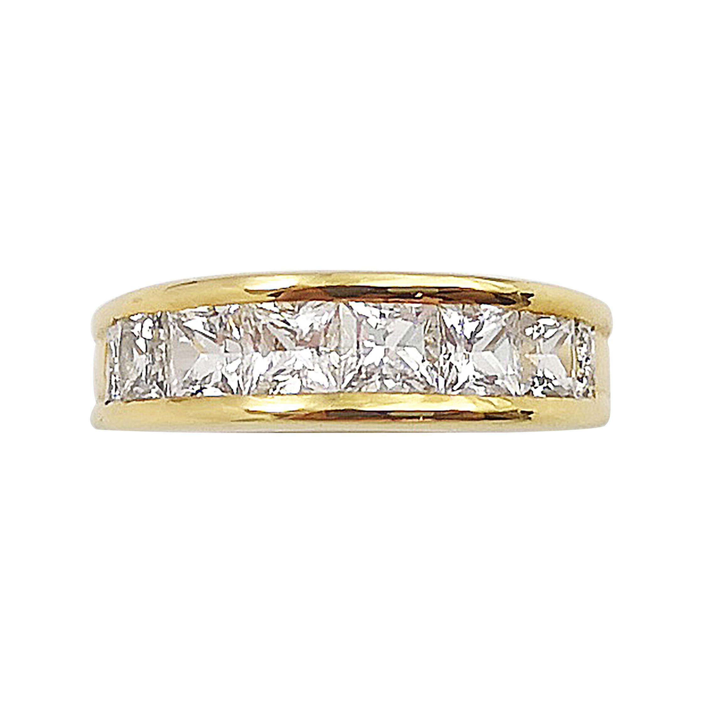 White Sapphire with Diamond Ring Set in 18 Karat Gold Settings