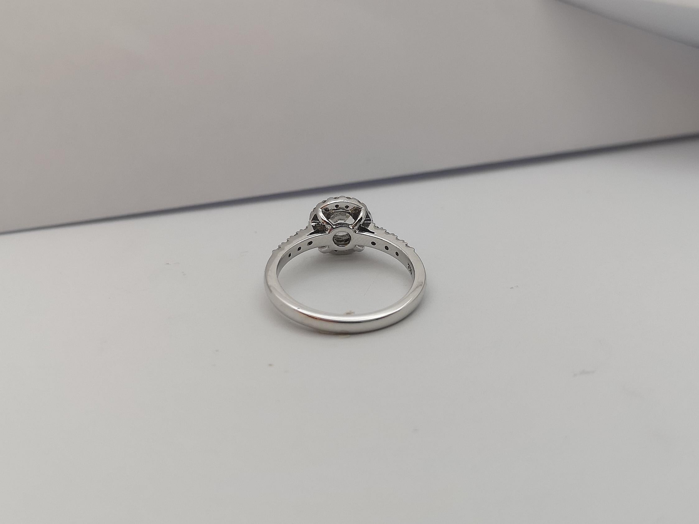 White Sapphire with Diamond Ring Set in 18 Karat White Gold Settings For Sale 9
