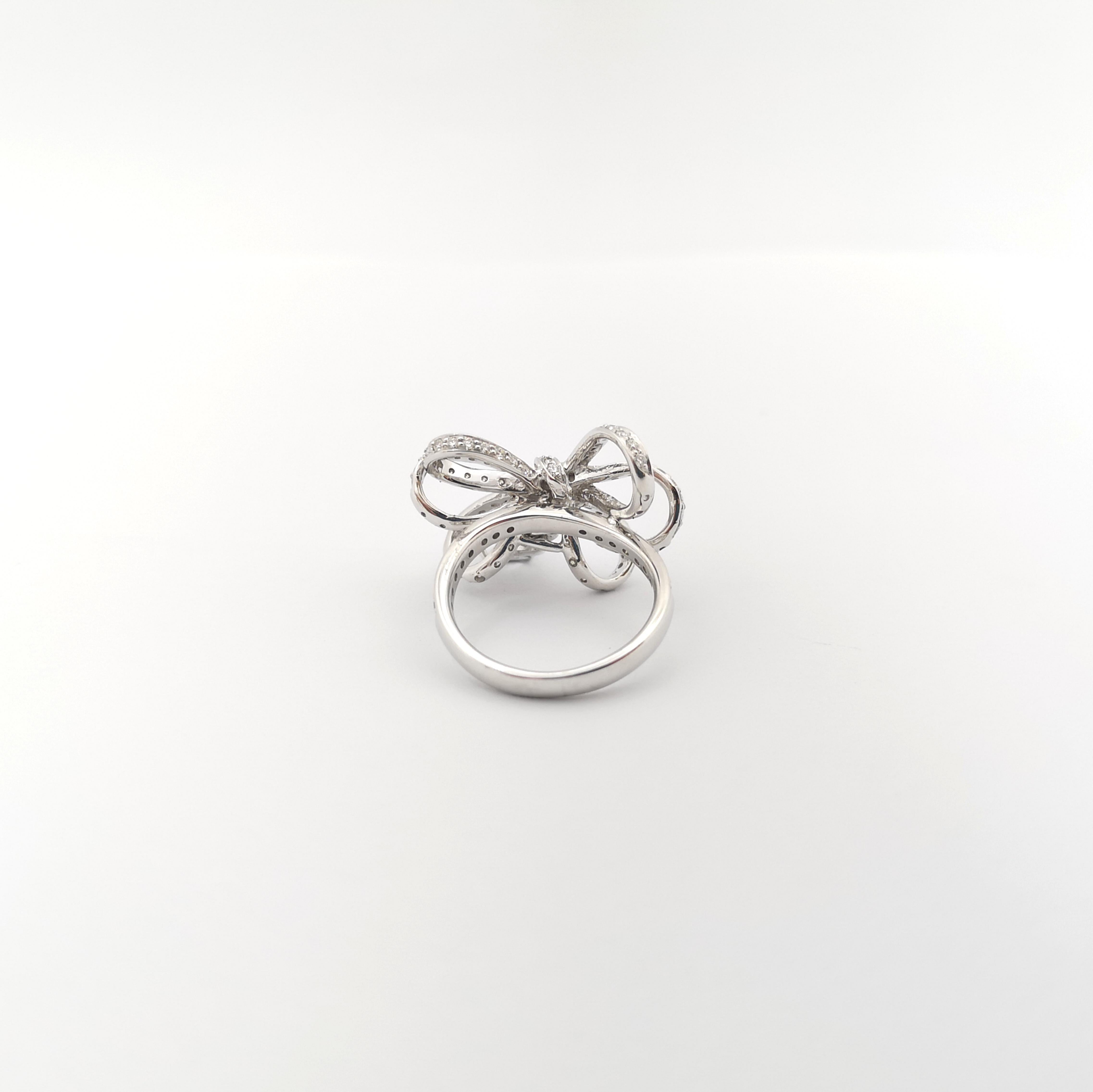 White Sapphire with Diamond Ring set in 18K White Gold Settings For Sale 2