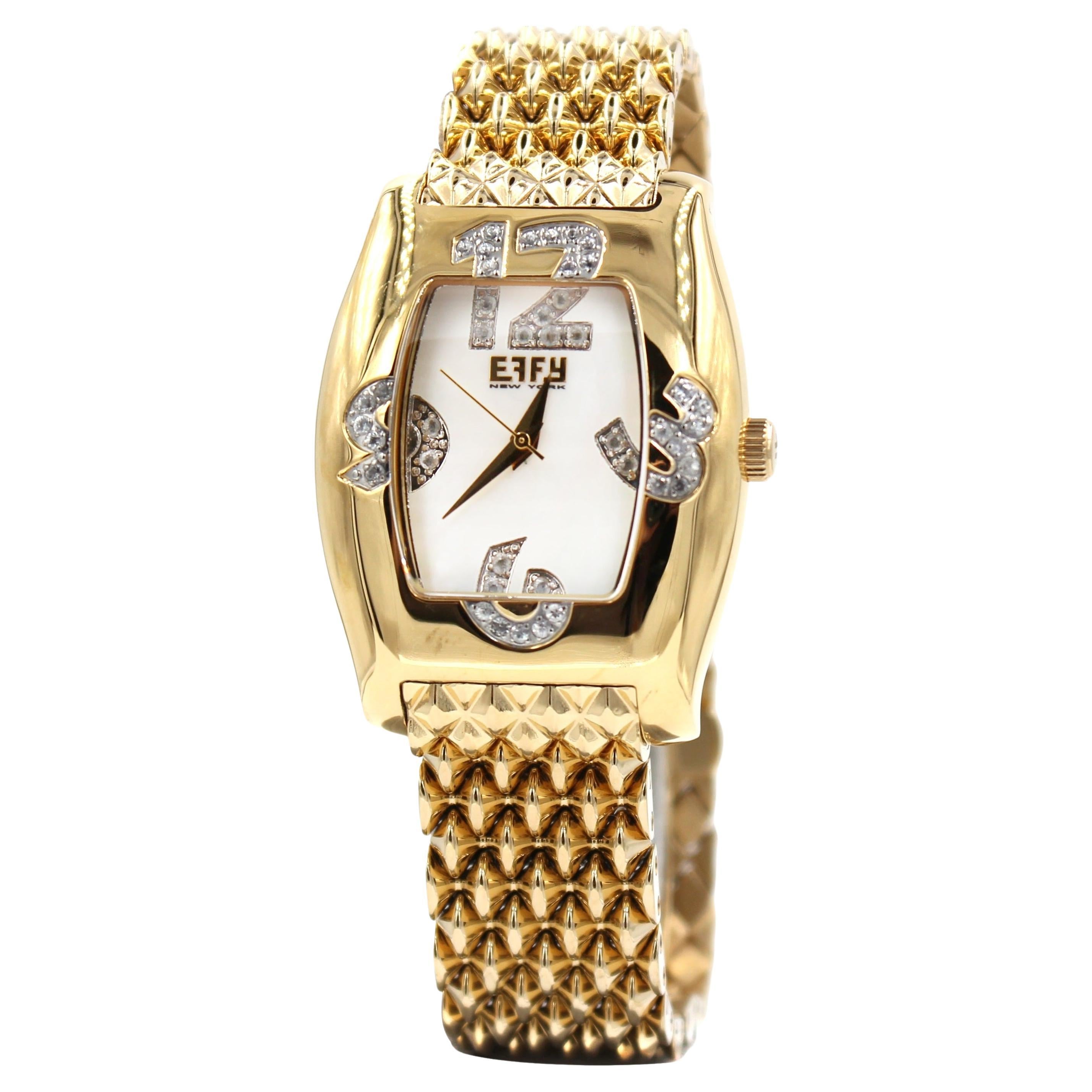 Weiße Saphire Pave Zifferblatt Luxus Schweizer Quarz Exotische Uhr