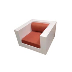 White 'Saratoga' Lounge Chairs by Massimo & Lella Vignelli for Poltron, Pair