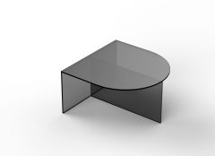 Tavolino da caffè "Fifty Oblong" in vetro satinato bianco, Sebastian Scherer