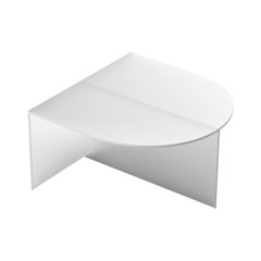 White Satin Glass "Fifty Oblong" Coffee Table, Sebastian Scherer