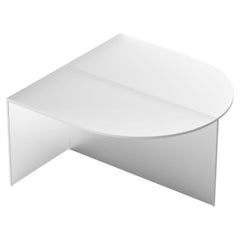 Mesa de centro "Fifty Oblong" de cristal satinado blanco, Sebastian Scherer