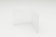 White Satin Glass Poly Square Coffe Table by Sebastian Scherer