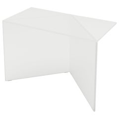 Table basse carrée en verre satiné blanc Poly de Sebastian Scherer