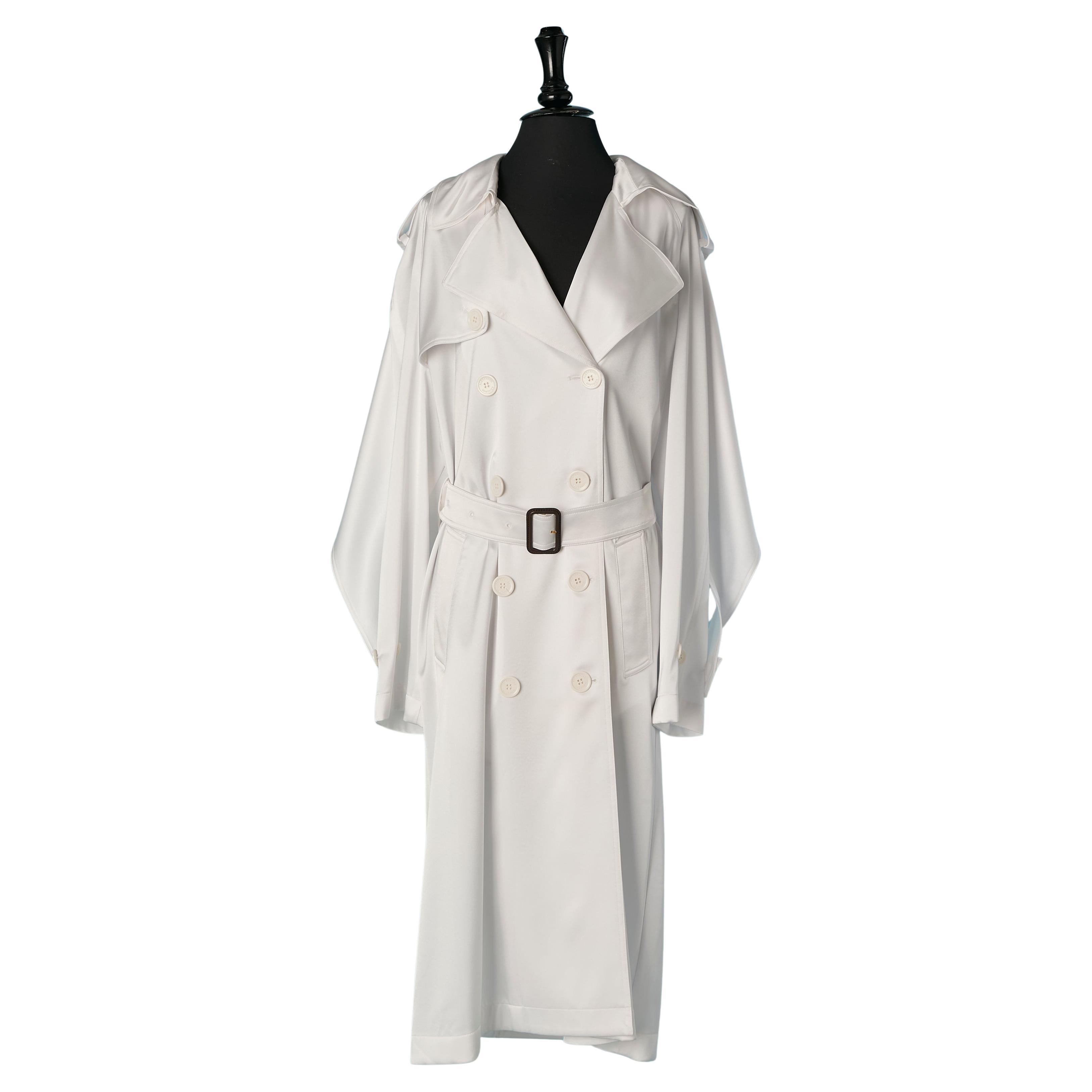 White satin oversize Trench-coat ALEXANDRE VAUTHIER