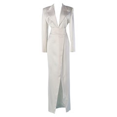 Abito da sera Tuxedo wrap in raso bianco ALEXANDRE VAUTHIER