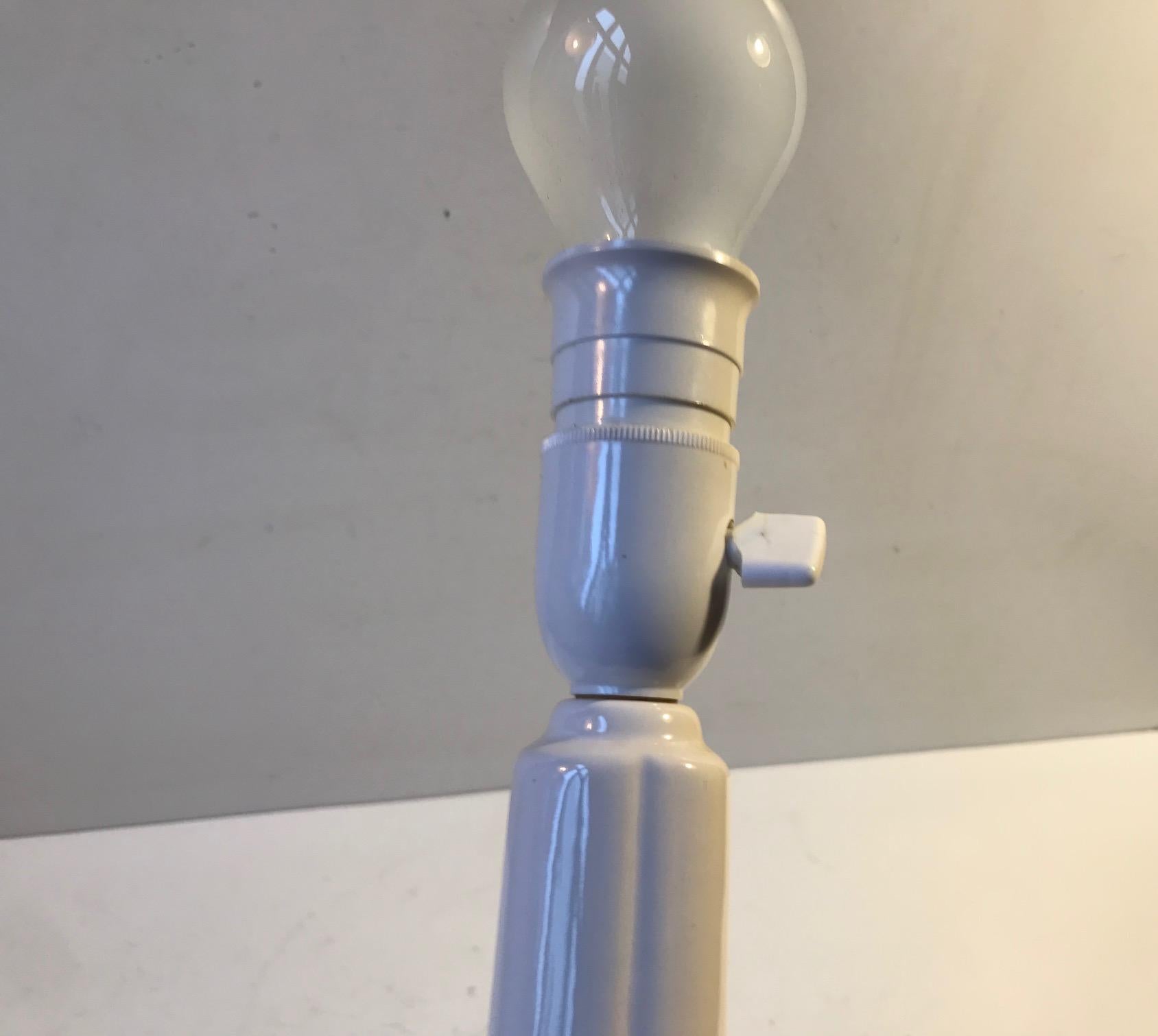 White Scandinavian Ceramic Table Lamp from Søholm, 1970s In Good Condition For Sale In Esbjerg, DK