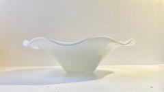 White Scandinavian Freeform Centerpiece Fruit Bowl from Holmegaard, 1970s