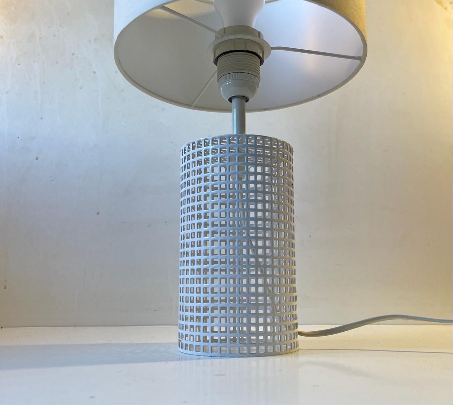Powder-Coated White Scandinavian Modern Table Lamp by Laoni Belysning, 1970s