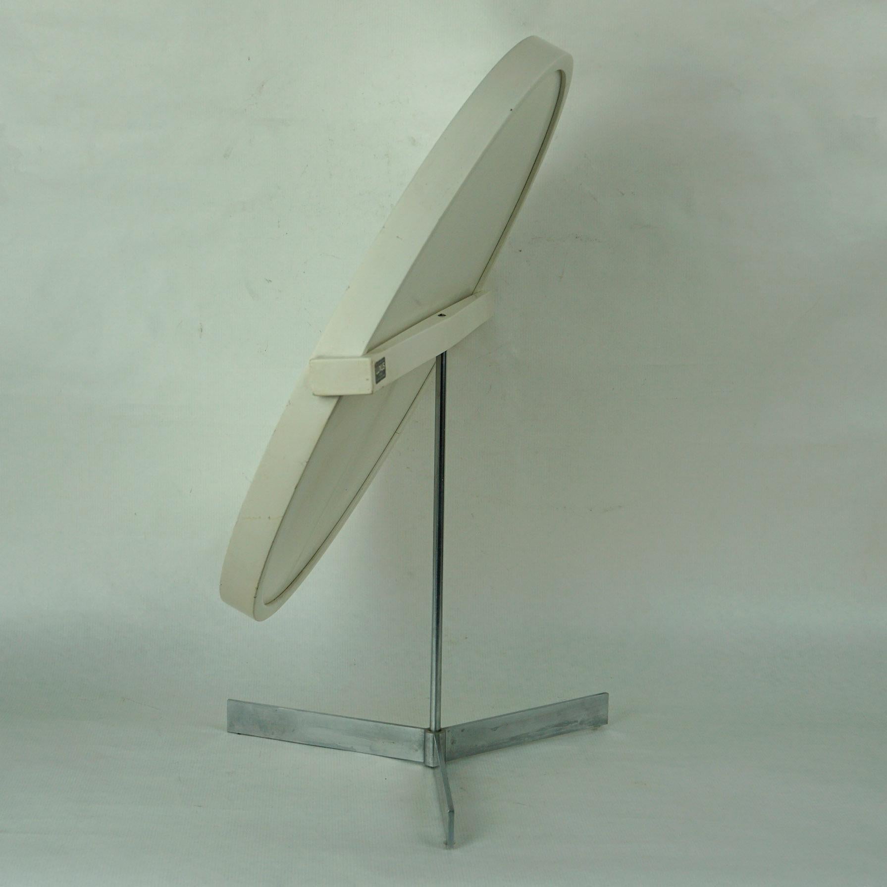 Swedish White Scandinavian Modern Table Mirror by U. and O. Kristiansson for Luxus For Sale