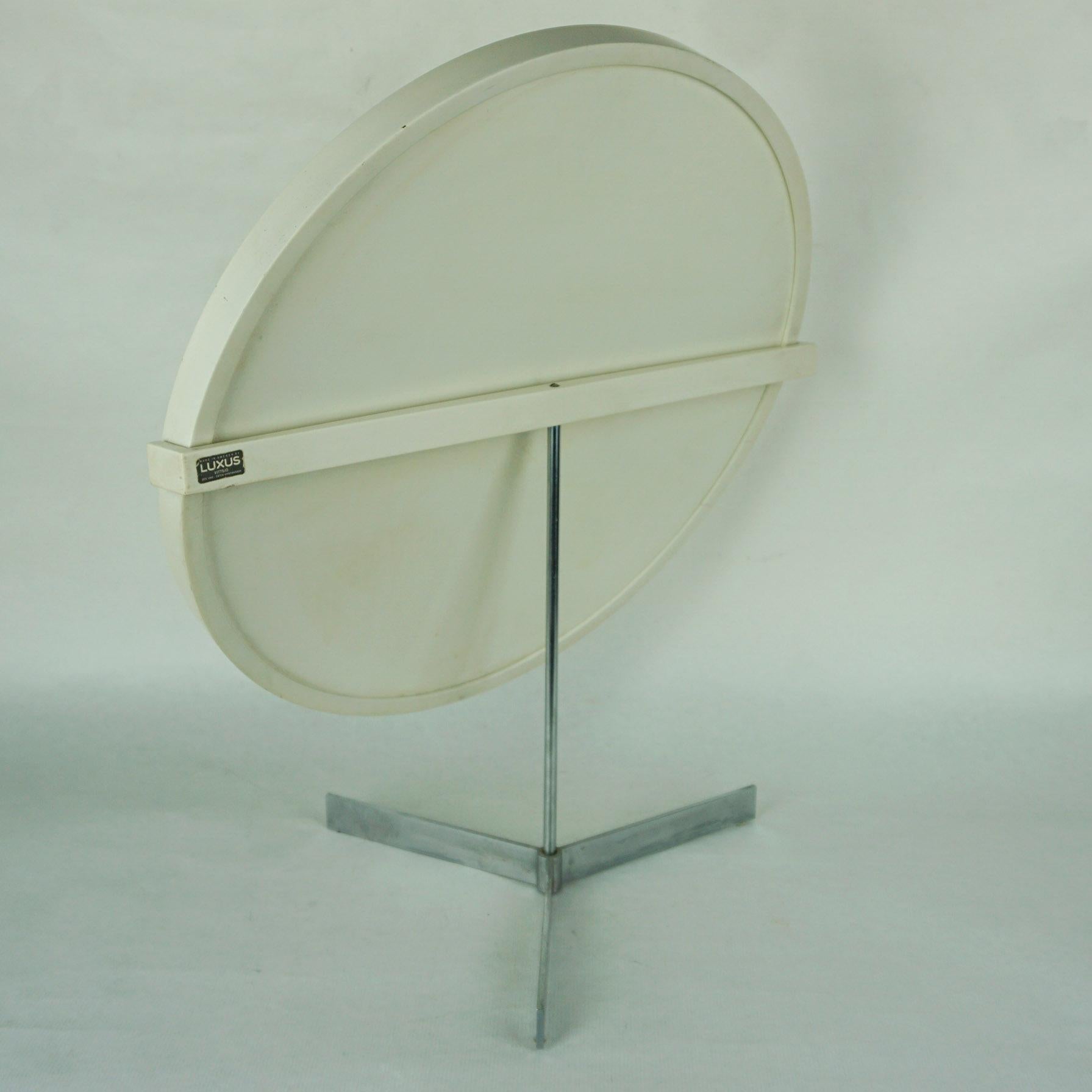 Lacquered White Scandinavian Modern Table Mirror by U. and O. Kristiansson for Luxus For Sale