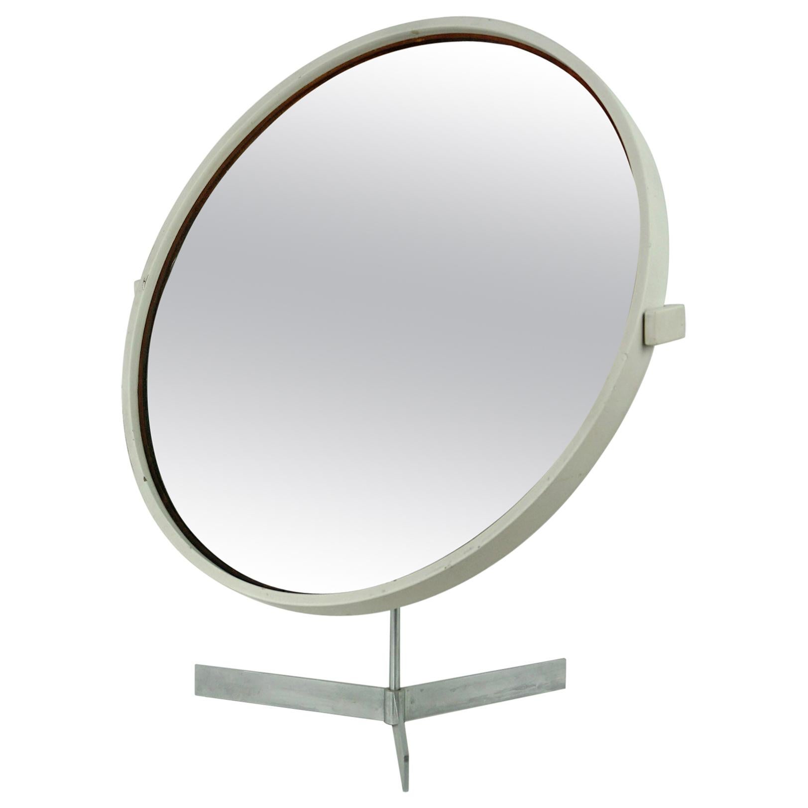 White Scandinavian Modern Table Mirror by U. and O. Kristiansson for Luxus For Sale