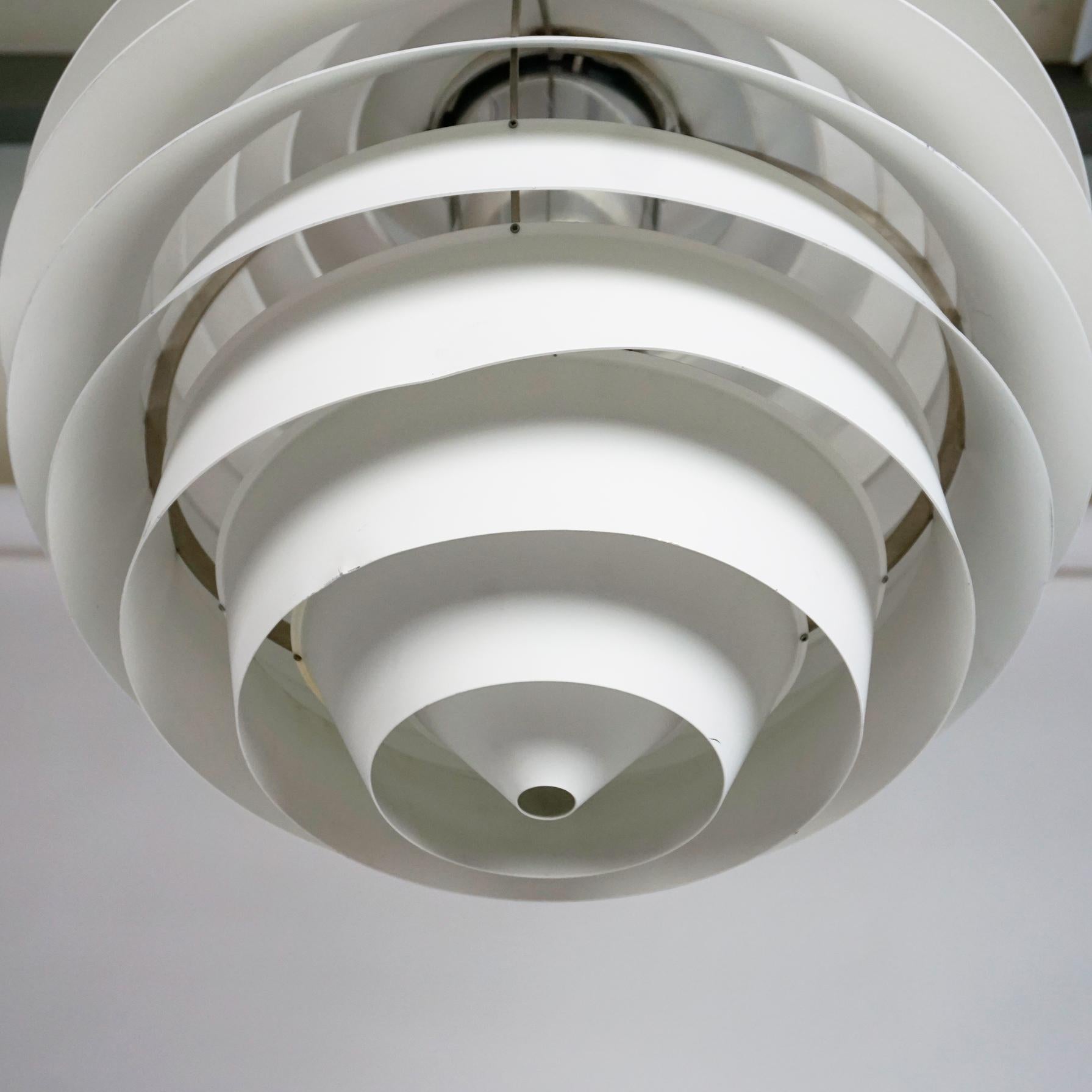Danish White Scandinavian Pendant Lamp PH Louvre by Poul Henningsen for Poulsen Denmark