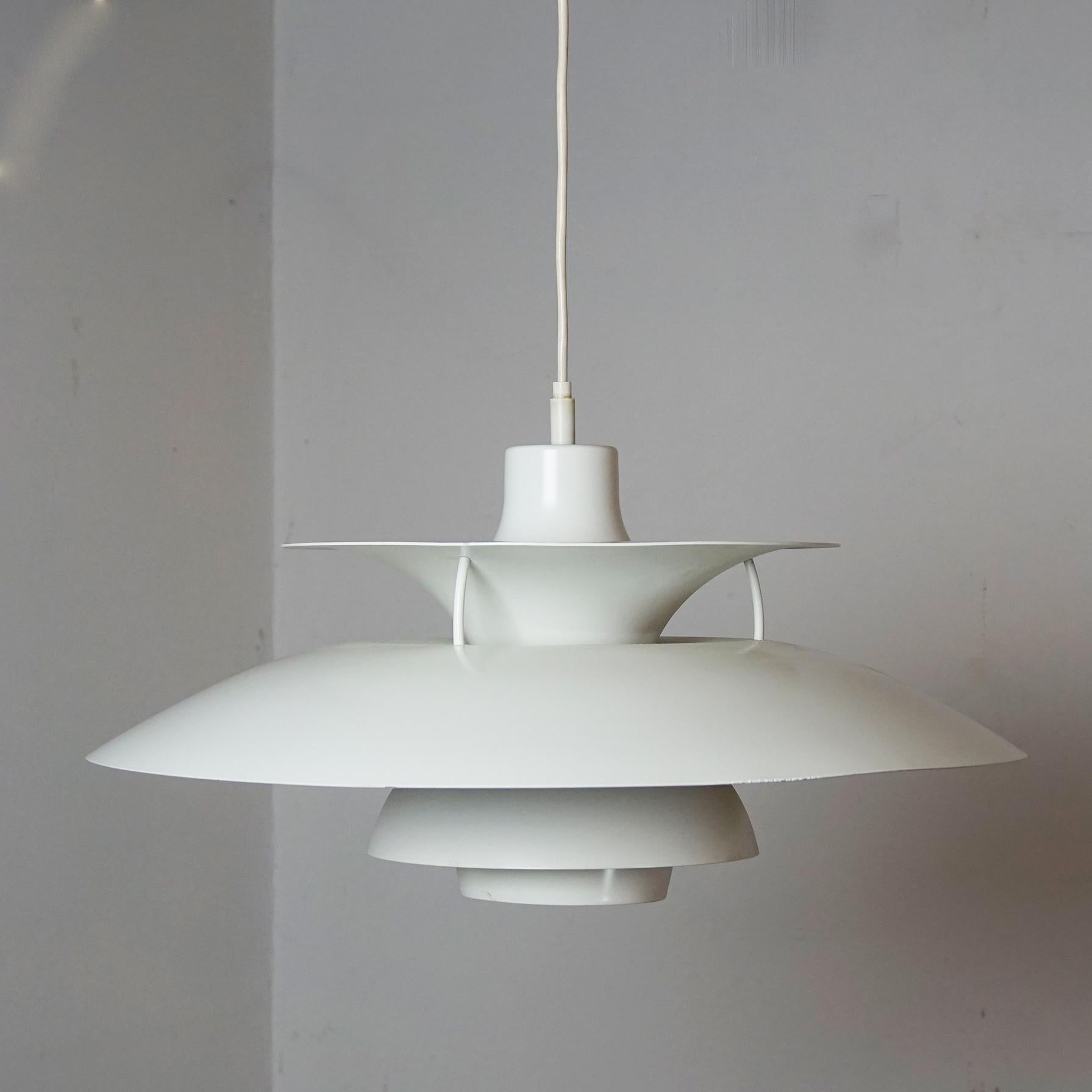 Danish White Scandinavian Pendant Lamp PH5 by Poul Henningsen for Louis Poulsen Denmark