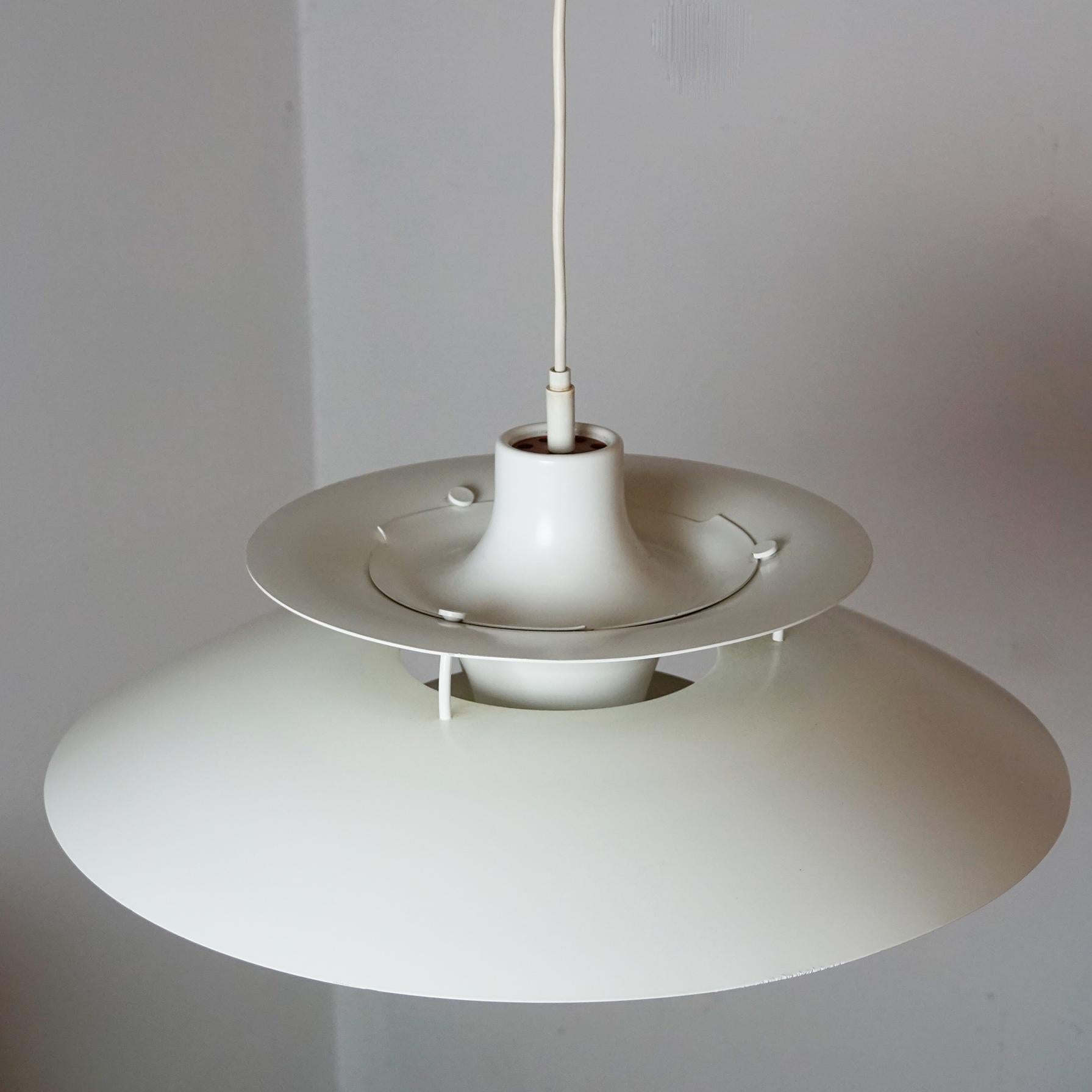 Mid-20th Century White Scandinavian Pendant Lamp PH5 by Poul Henningsen for Louis Poulsen Denmark