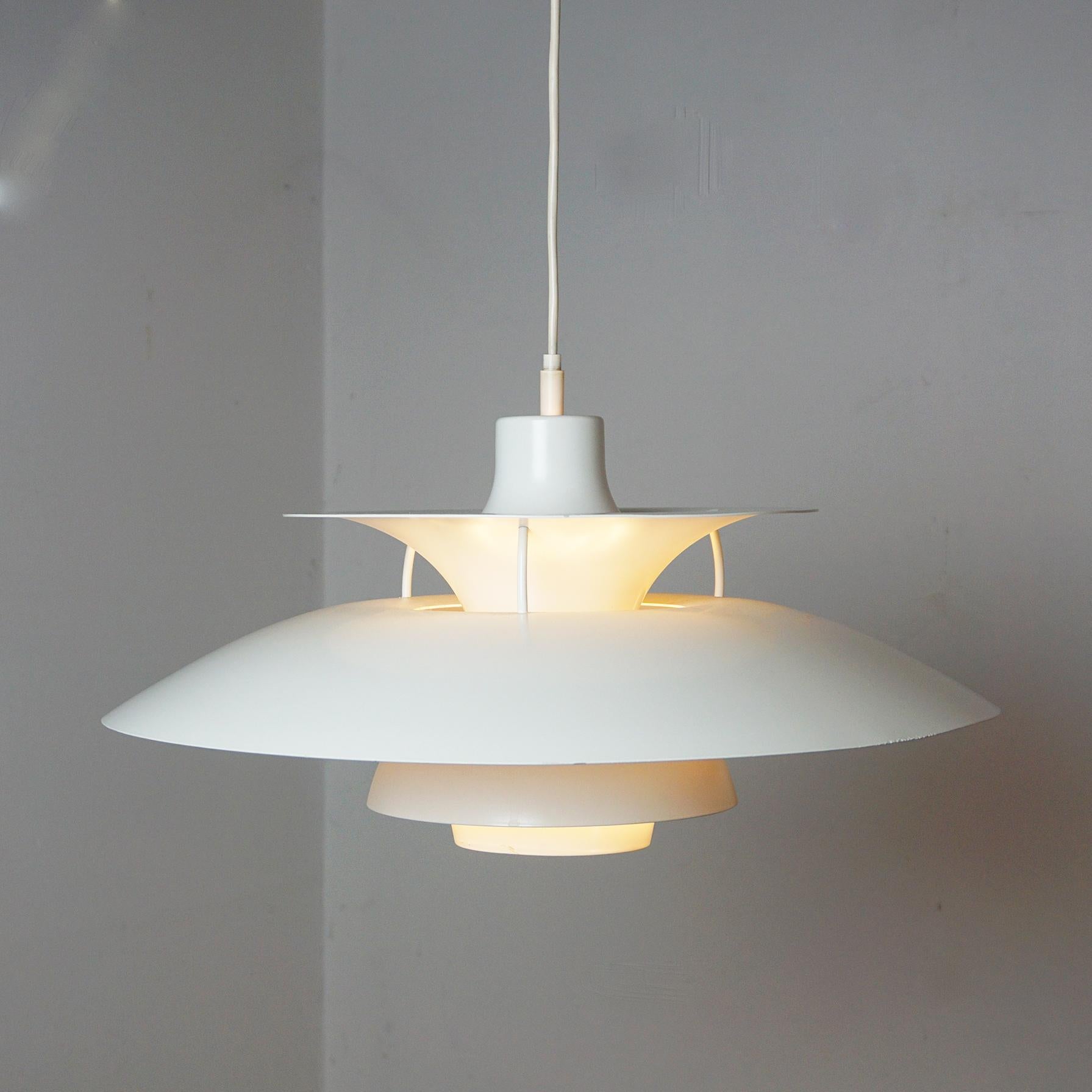 Metal White Scandinavian Pendant Lamp PH5 by Poul Henningsen for Louis Poulsen Denmark