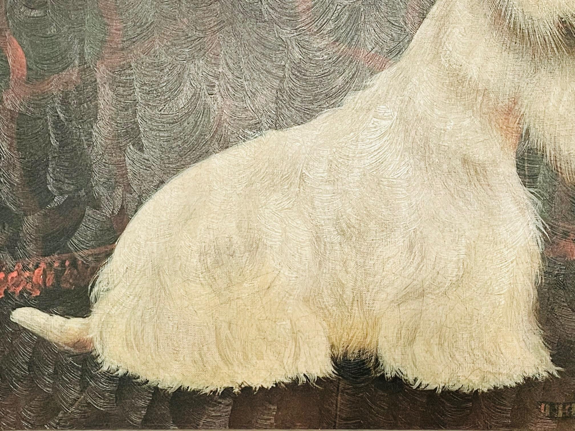 White Scottish Terrier Dog Portrait Painting by Paul Stagg In Good Condition In Plainview, NY