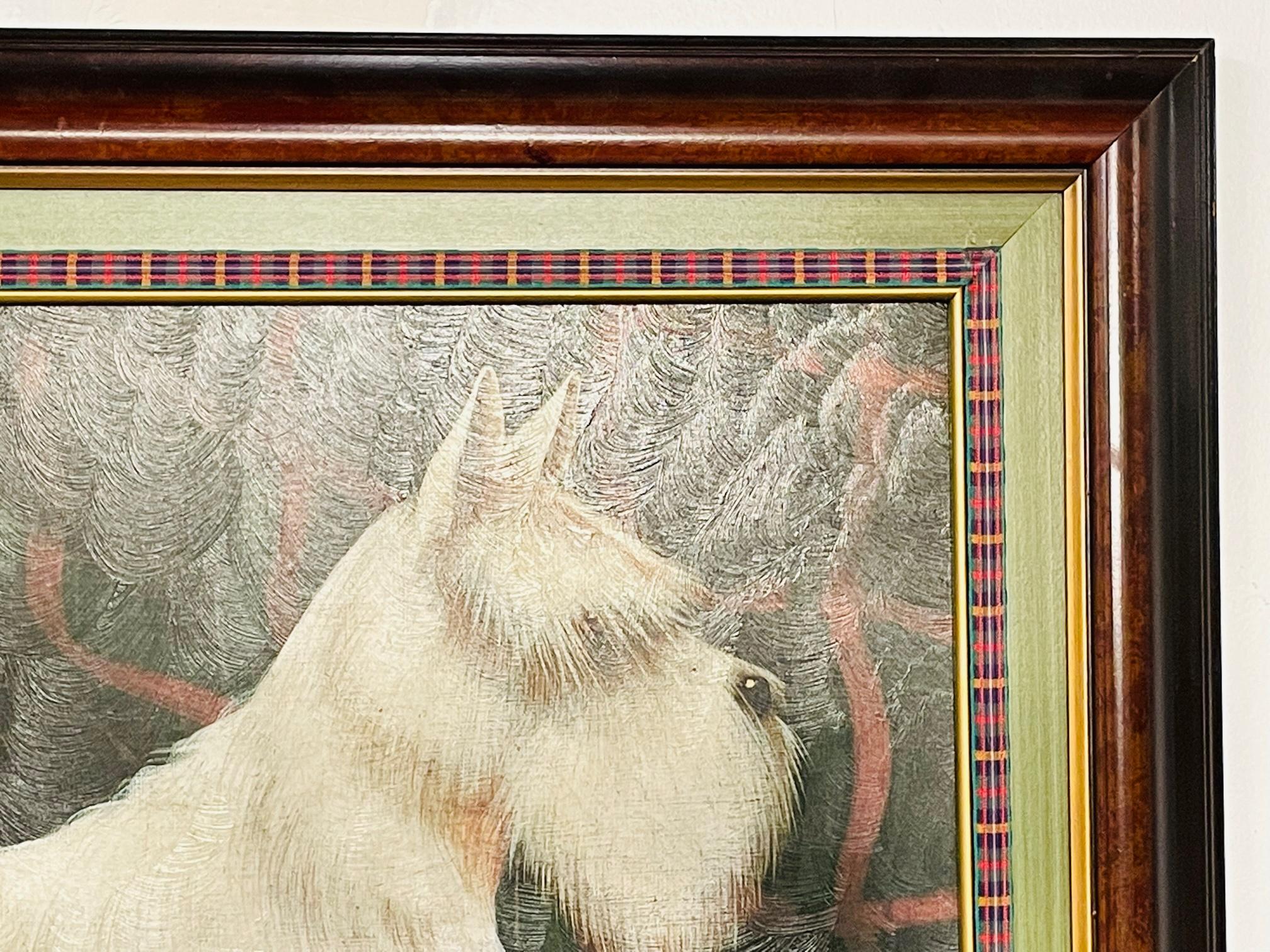 20th Century White Scottish Terrier Dog Portrait Painting by Paul Stagg