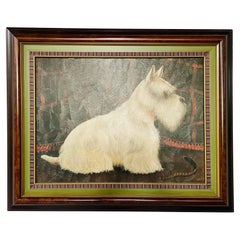 White Scottish Terrier Dog Portrait Painting by Paul Stagg
