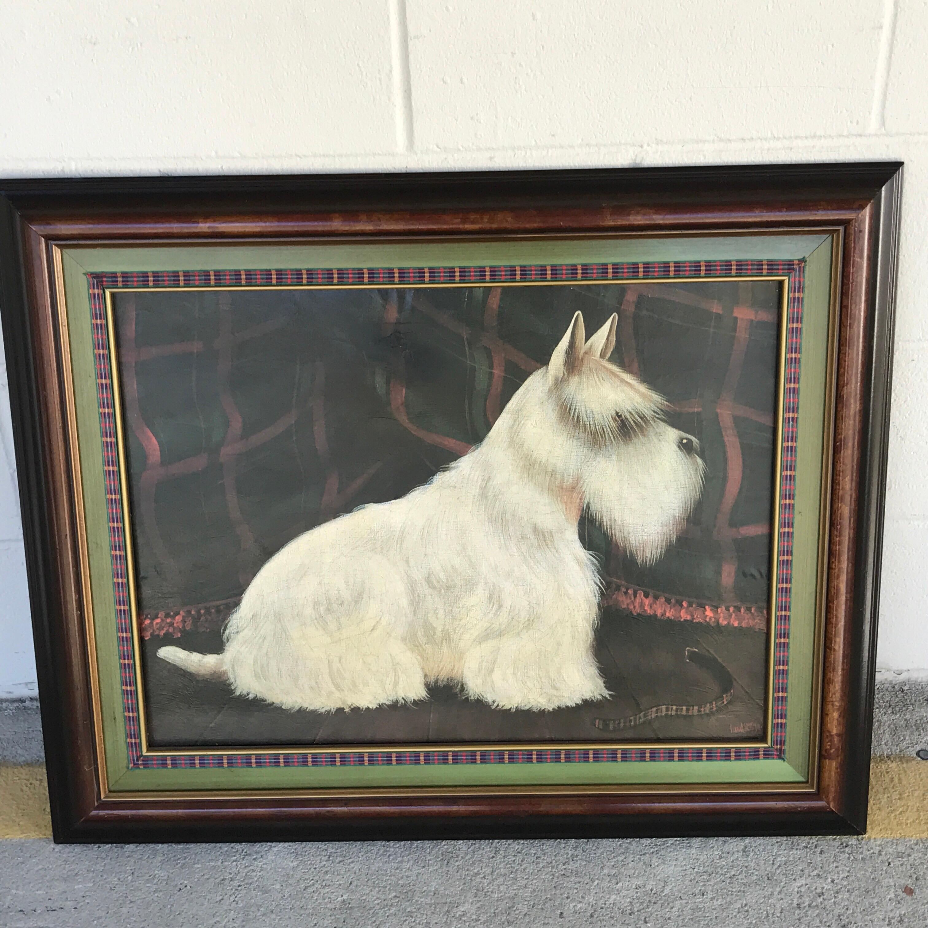 Anglais Terrier écossais blanc Peinture d'intérieur par Paul Stagg