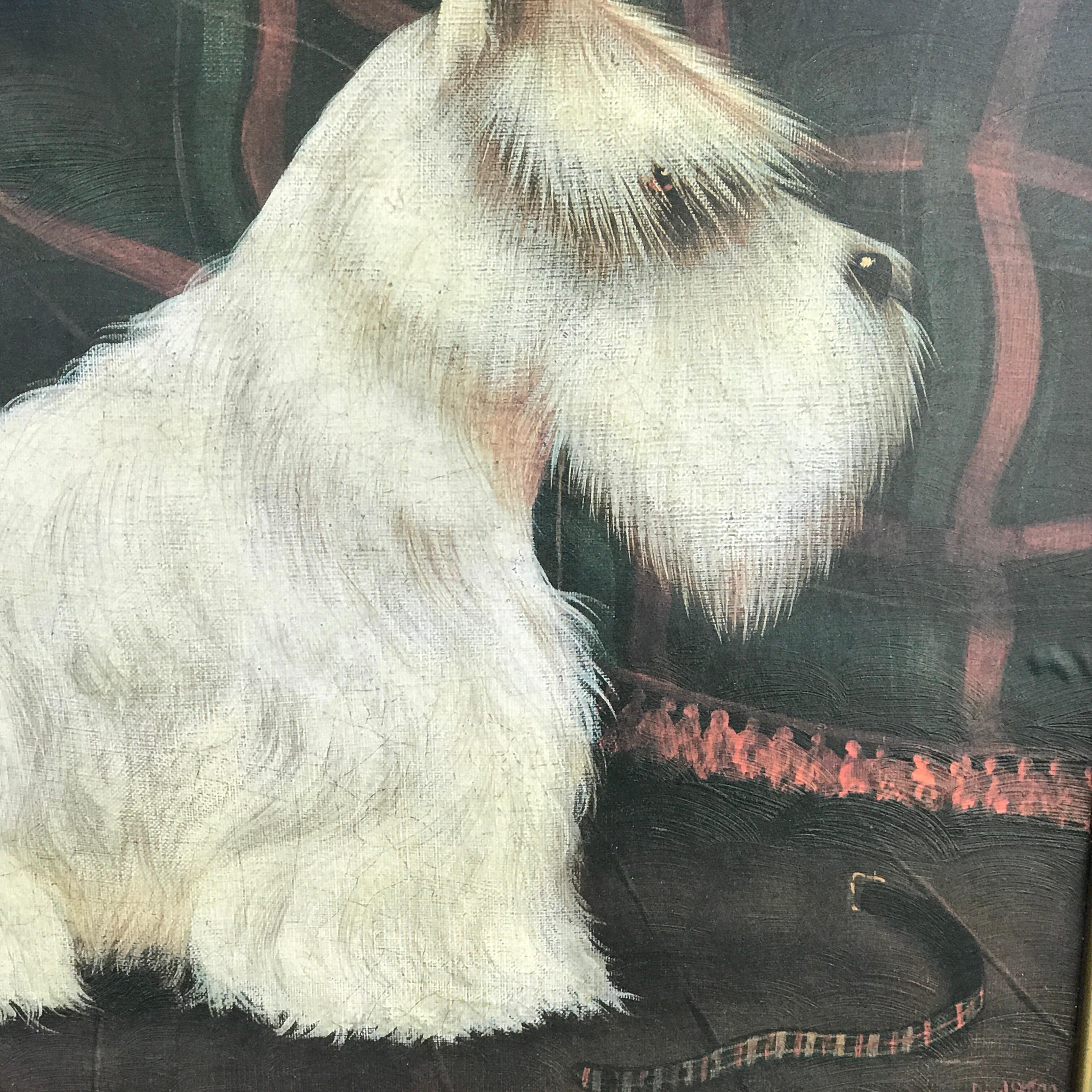 English White Scottish Terrier Painting Interior by Paul Stagg