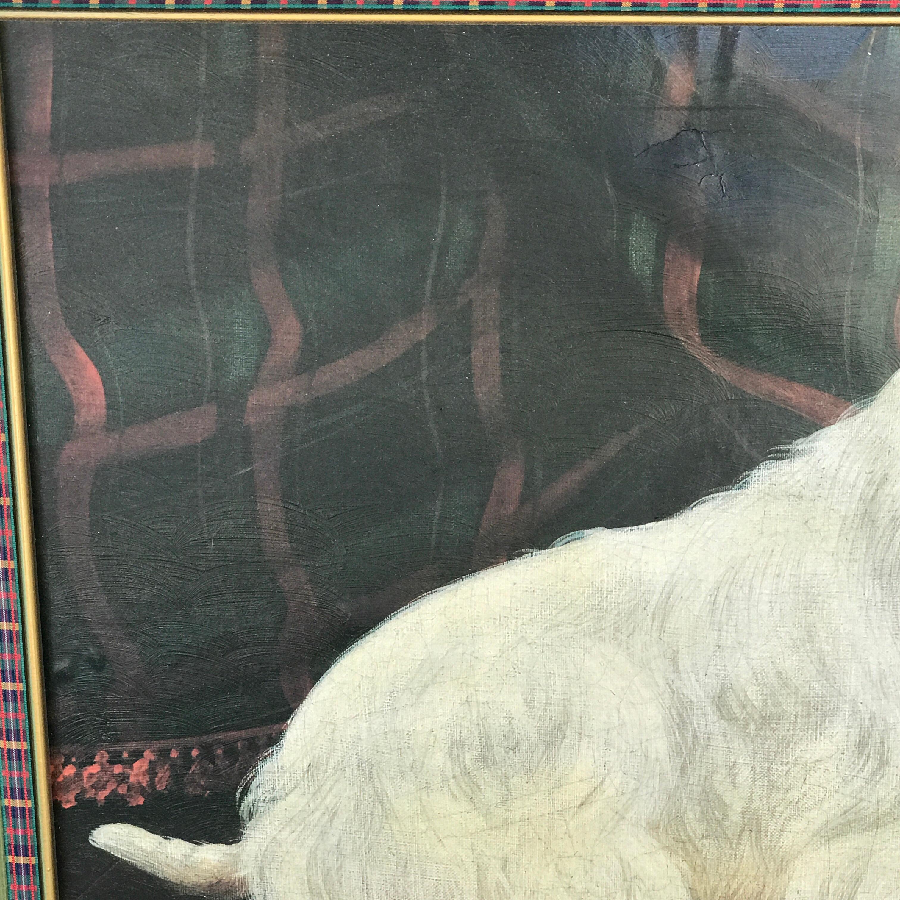 White Scottish Terrier Painting Interior by Paul Stagg In Good Condition In Atlanta, GA