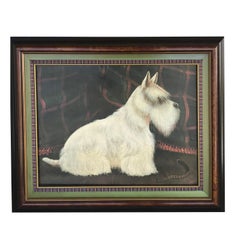 Weißer Scottish Terrier Gemälde Interieur von Paul Stagg