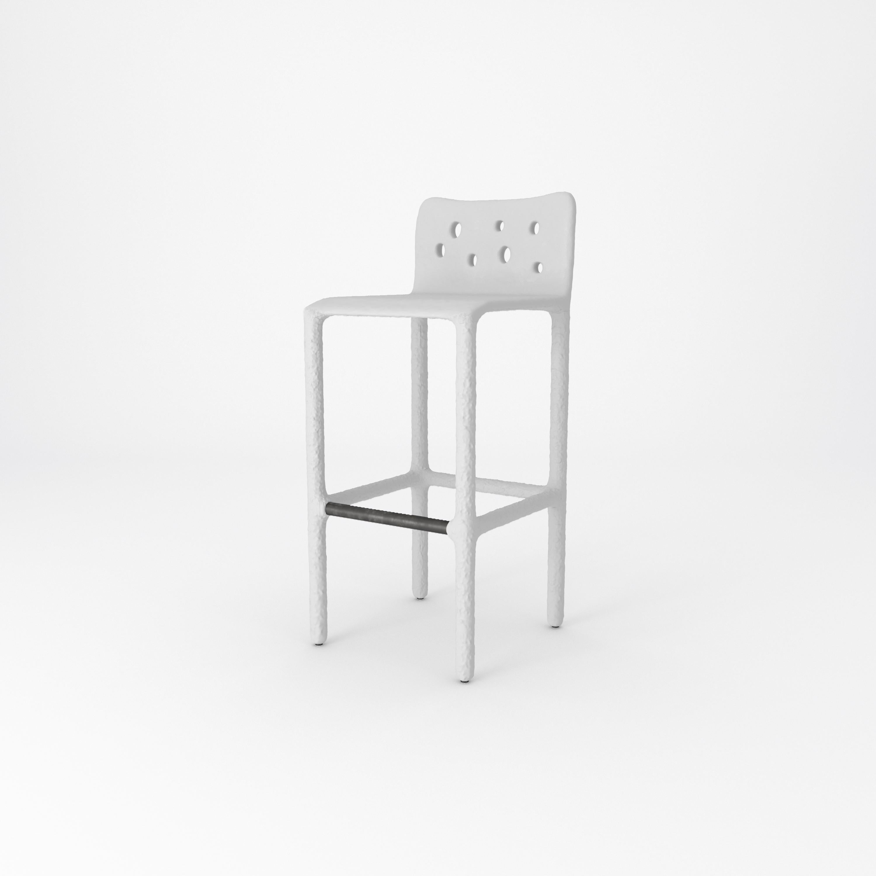 White Sculpted Contemporary Chair by FAINA 9