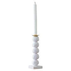 White Sculptural Candlestick by Margit Wittig