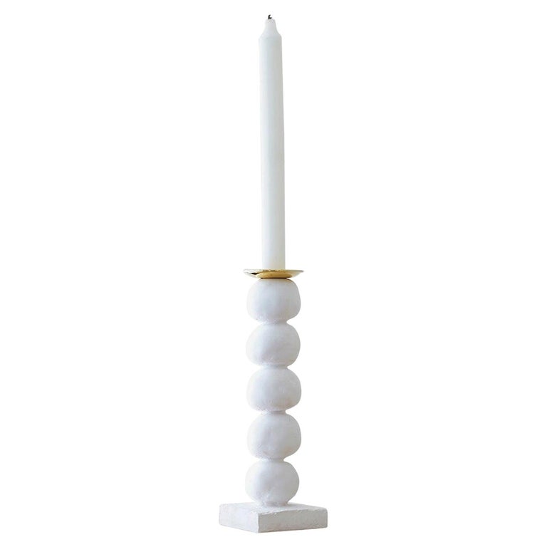 European Contemporary White Sculptural Candlestick by Margit Wittig For Sale