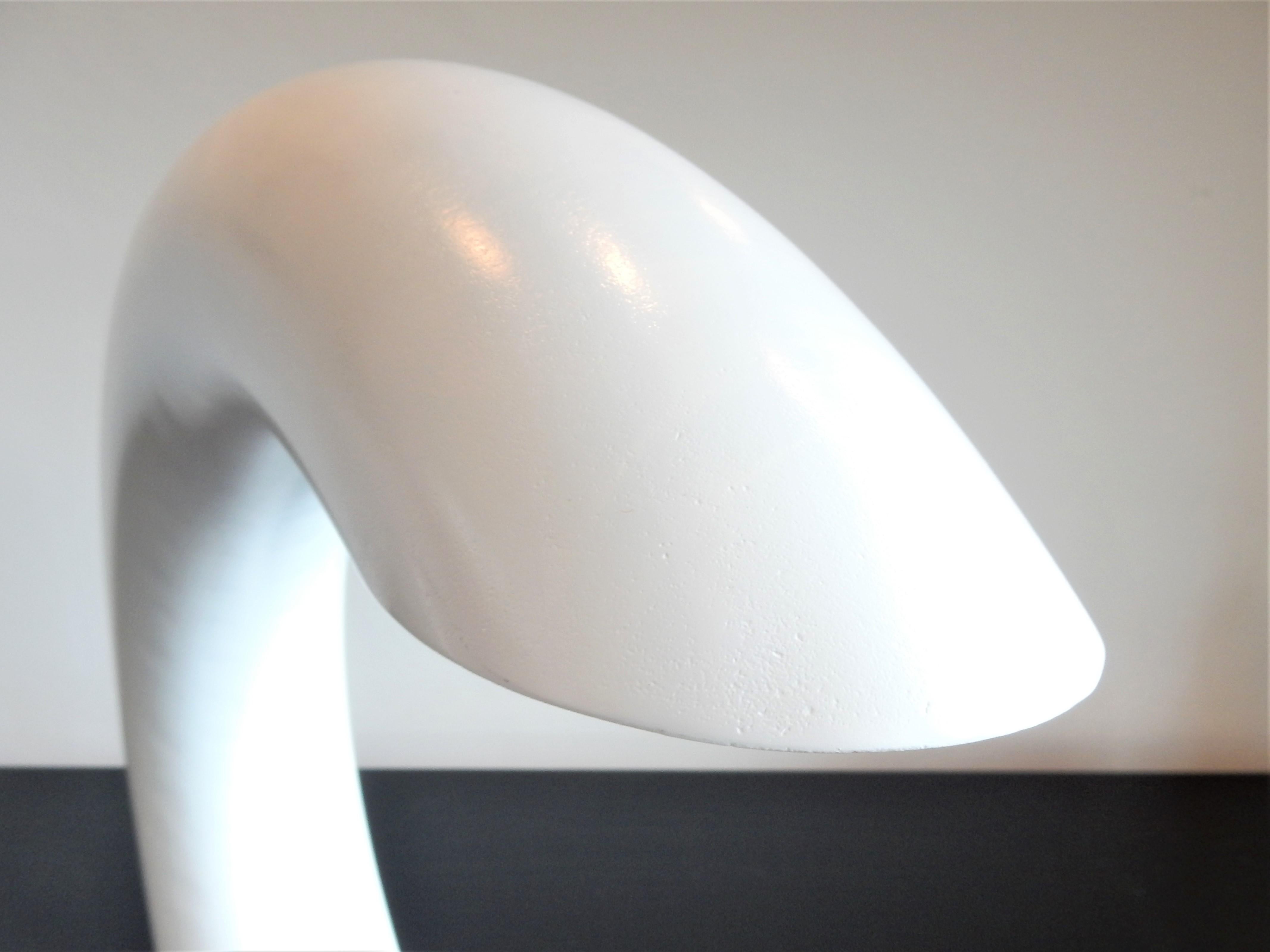 Mid-Century Modern White Sculptural Table Lamp by Georges Frydman, France, 1960s