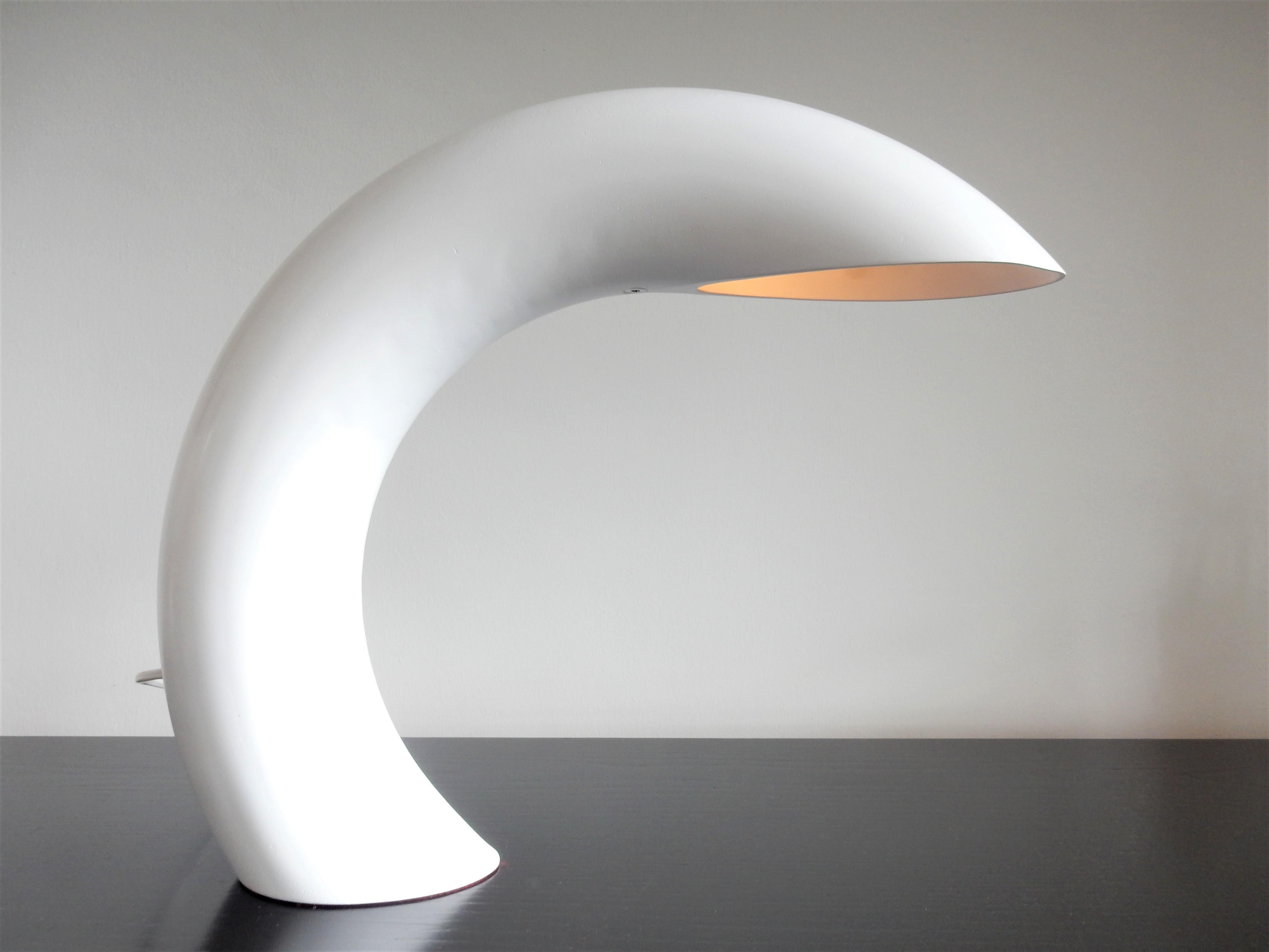 French White Sculptural Table Lamp by Georges Frydman, France, 1960s