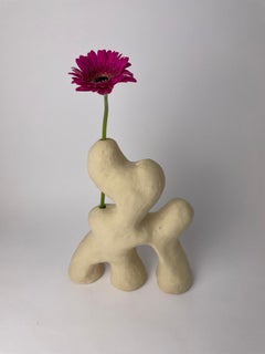 White Sculptural Vase by Hs Studio