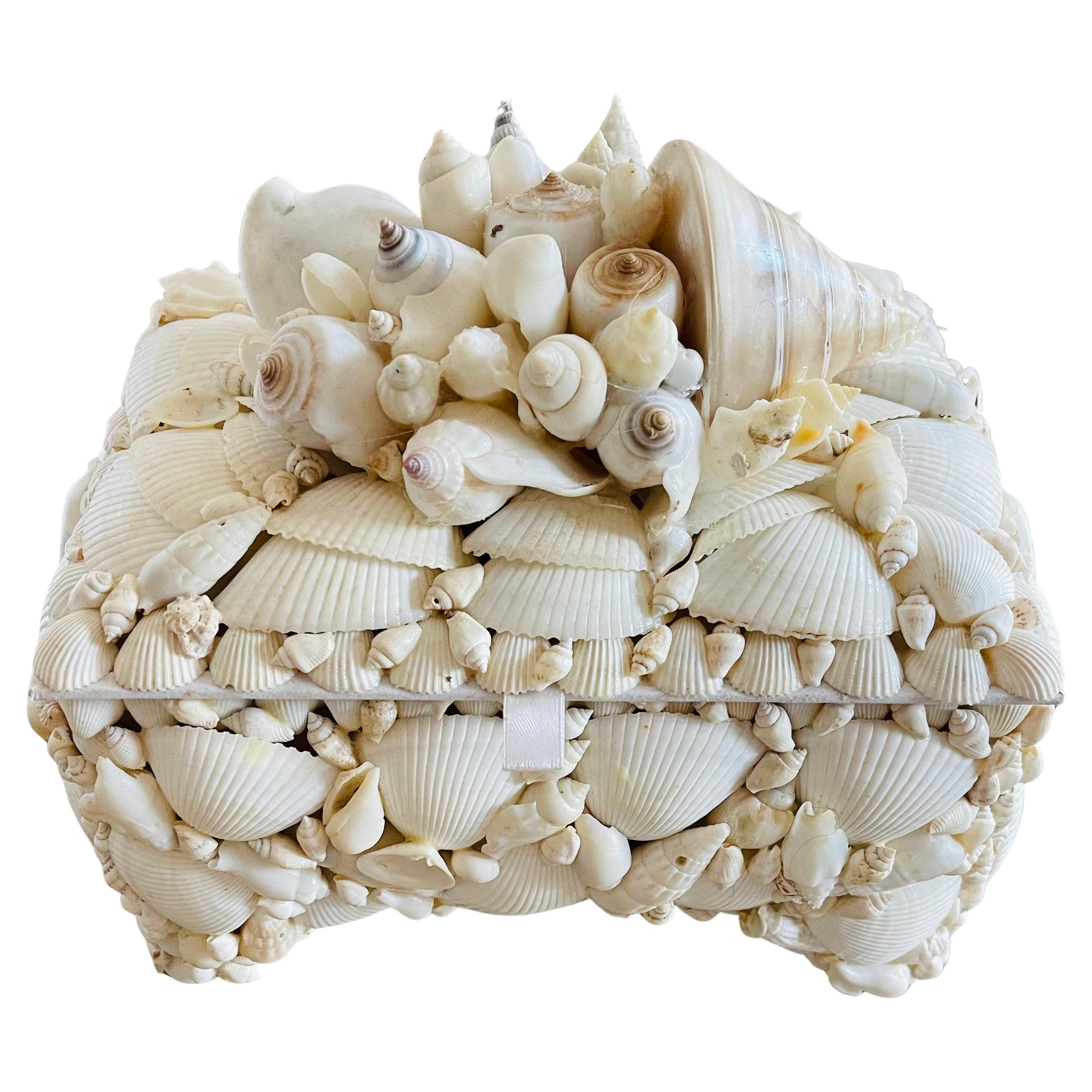 White Sea Shells Weddings Treasure Jewelry Box For Sale