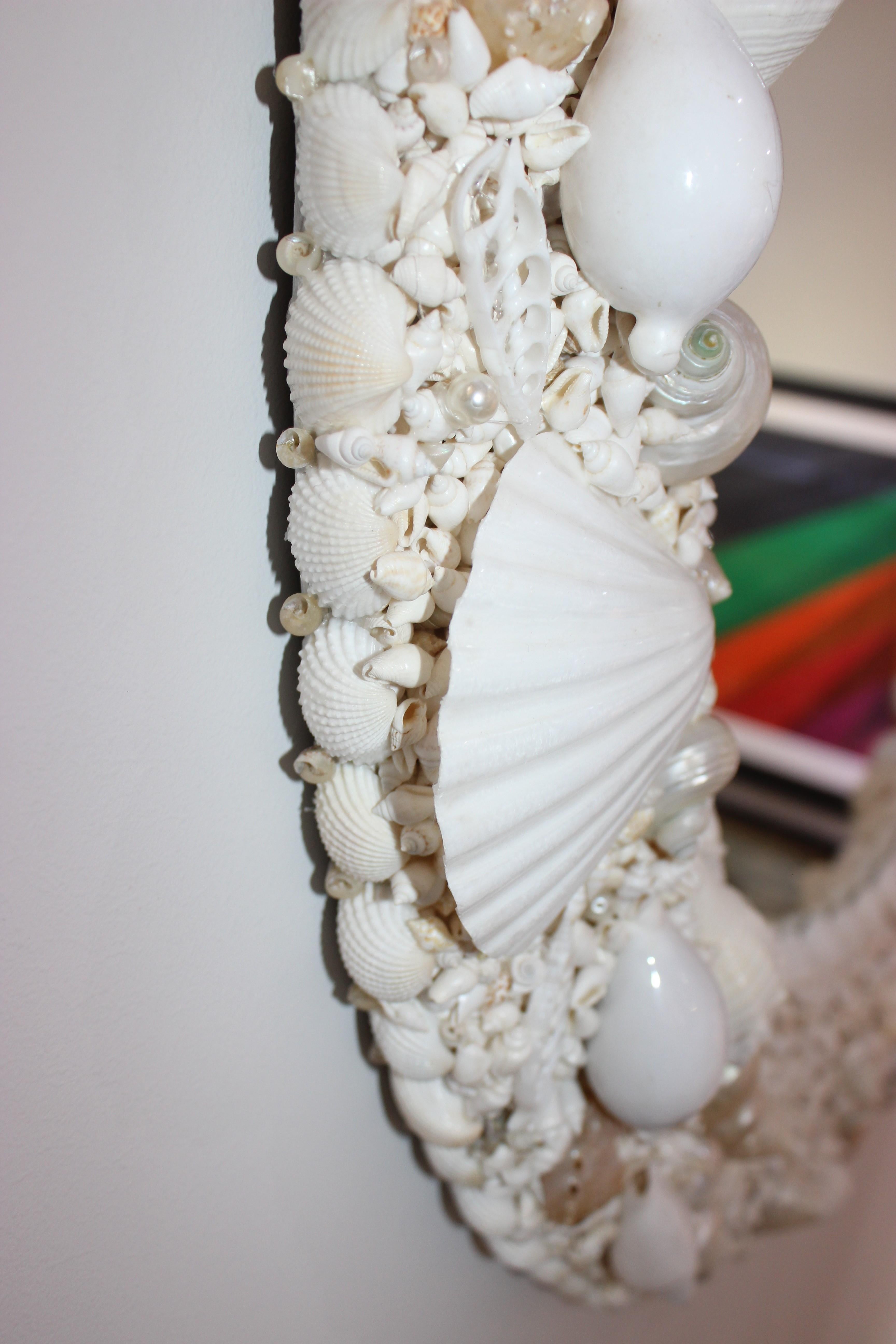 White Seashell Encrusted Mirror by Iconic Snob Galeries 2