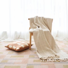 Nuetral White Seashell Handloom Textured Cotton Weighted Large Artisanal Throw