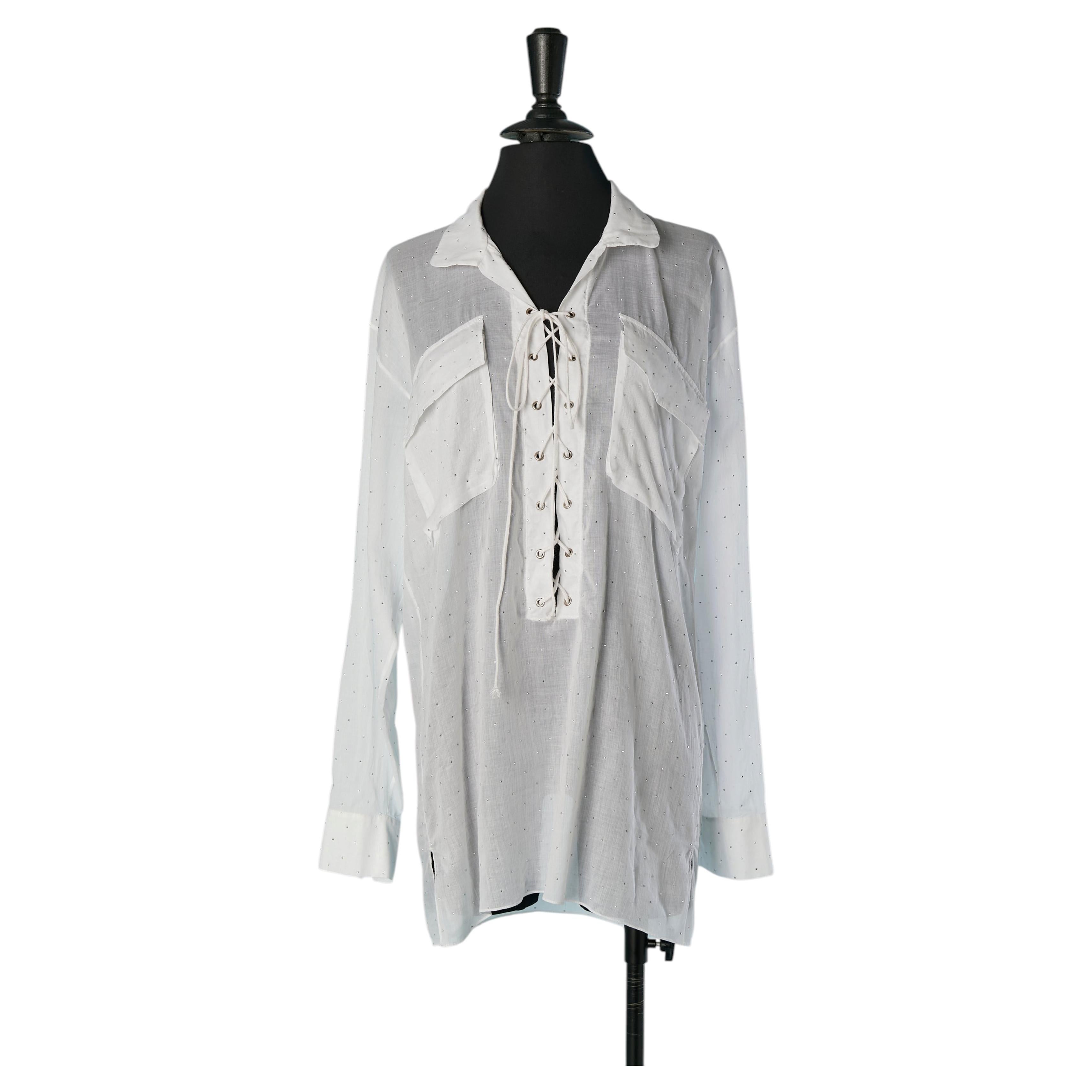 Weißer durchsichtiger Baumwollschleier ALEXANDRE VAUTHIER im Angebot
