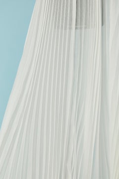 White see-through pleated silk chiffon CHRISTIAN DIOR
