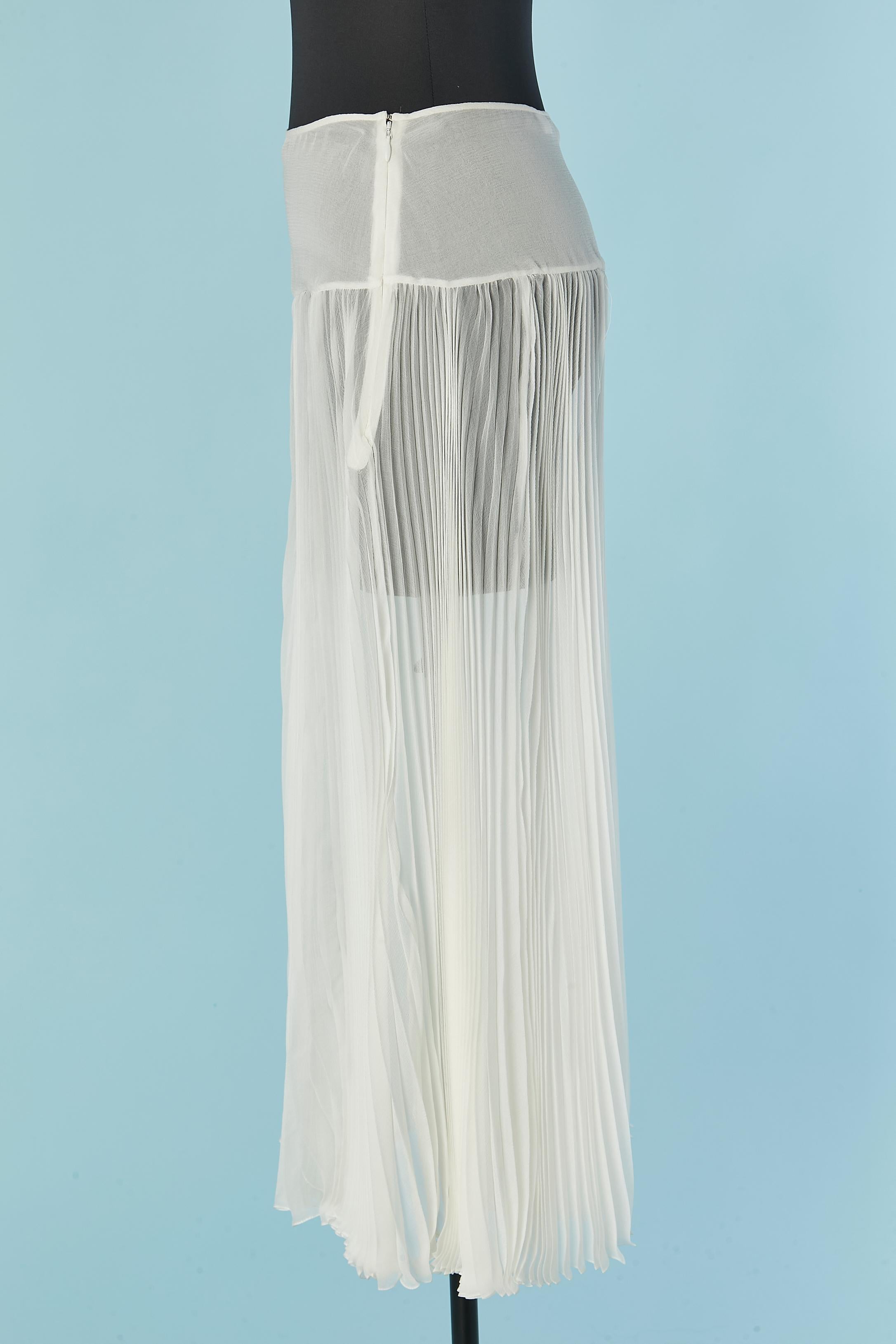 Robe transparente en mousseline de soie plissée, coloris blanc CHRISTIAN DIOR Neuf - En vente à Saint-Ouen-Sur-Seine, FR