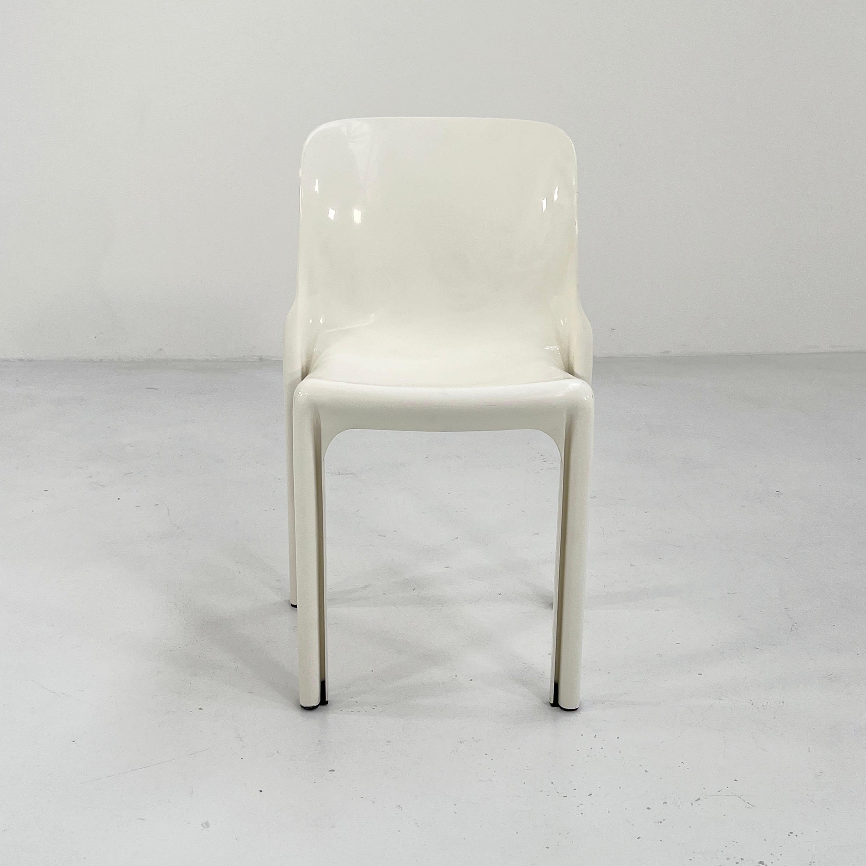 Mid-Century Modern White Selene Chair by Vico Magistretti for Artemide, 1970s