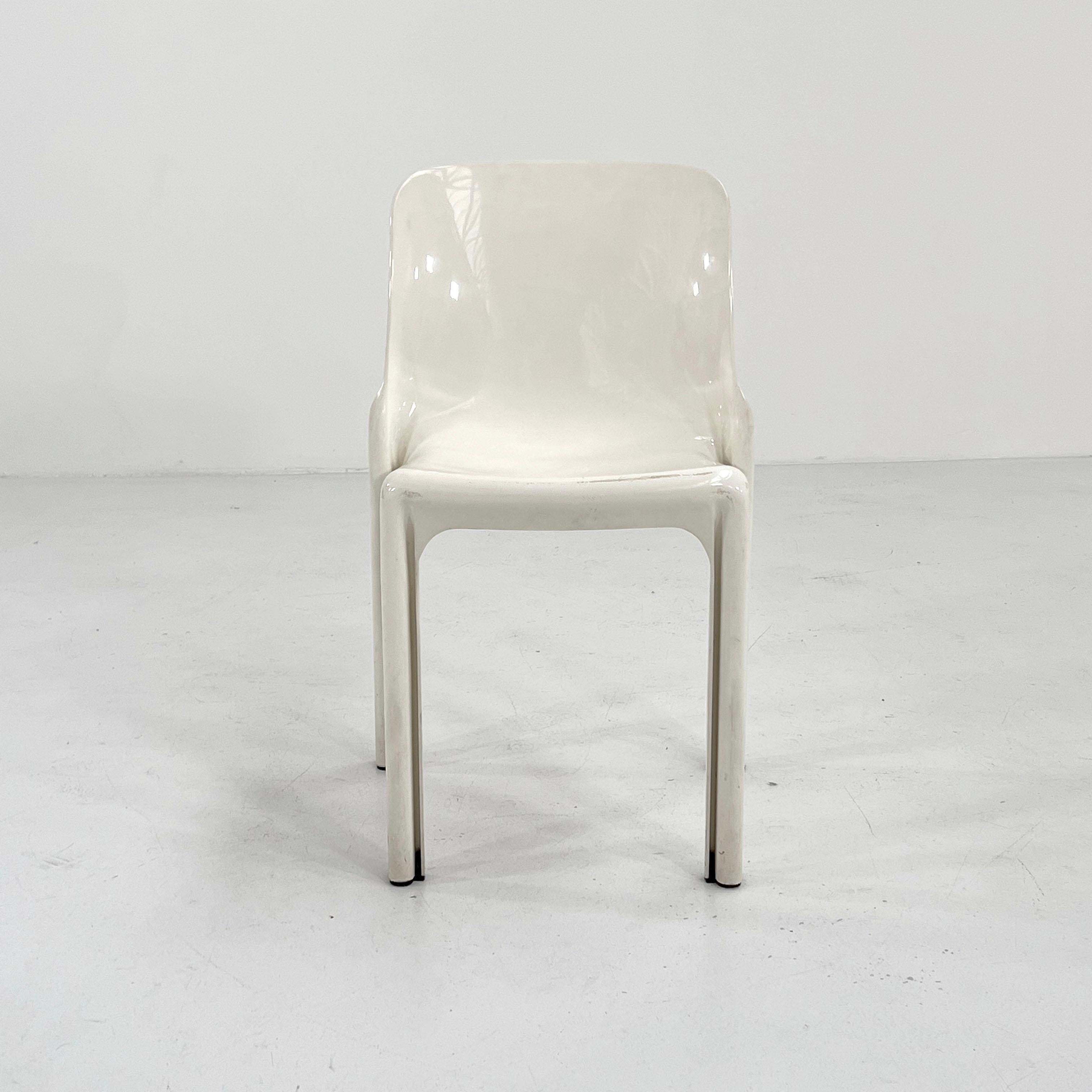 Italian White Selene Chair by Vico Magistretti for Artemide, 1970s