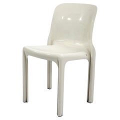 Weißer Selene-Stuhl von Vico Magistretti für Artemide, 1970er Jahre