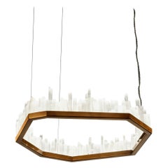 White Selenite Pendant Lamp by Aver