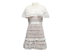 White Self-Portrait Guipire Lace Mini Dress Size US 6