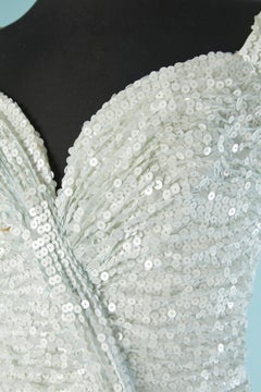 White sequin and tulle Ball gown VICKY TIEL